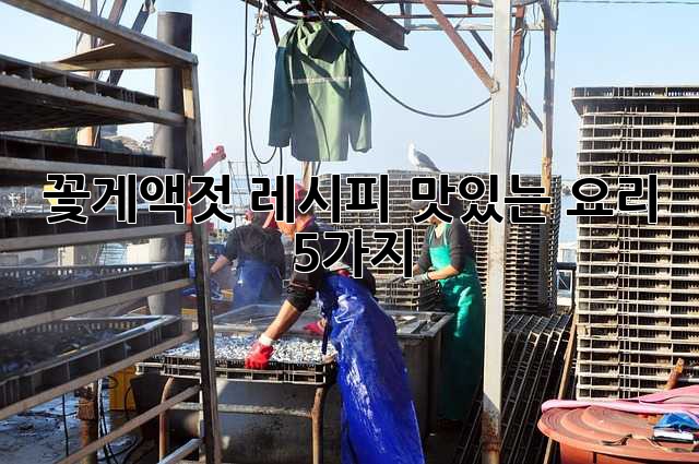 꽃게액젓 레시피: 맛있는 요리 5가지