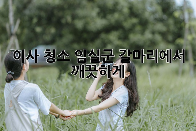 이사 청소, 임실군 갈마리에서 깨끗하게!