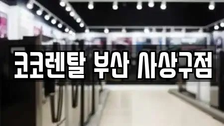 코코렌탈 부산 사상구점