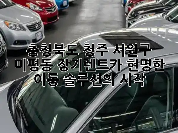 충청북도 청주 서원구 미평동 장기렌트카: 현명한 이동 솔루션의 시작 🚗✨