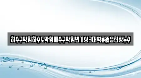 하수구막힘하수도막힘배수구막힘변기싱크대역류뚫음천장누수