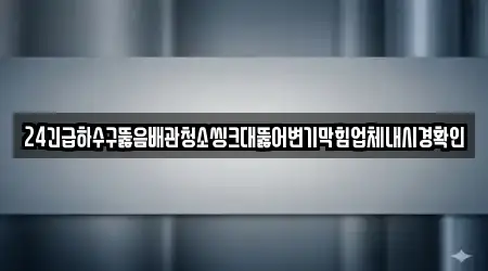 24긴급하수구뚫음배관청소씽크대뚫어변기막힘업체내시경확인