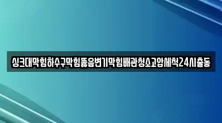 싱크대막힘하수구막힘뚫음변기막힘배관청소고압세척24시출동