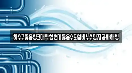 하수구뚫음싱크대막힘변기뚫음수도설비누수탐지공사해빙