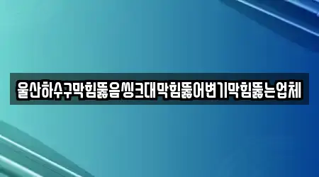 울산하수구막힘뚫음씽크대막힘뚫어변기막힘뚫는업체