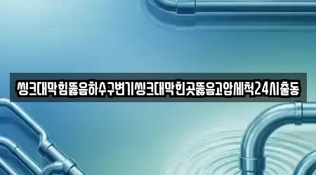 씽크대막힘뚫음하수구변기씽크대막힌곳뚫음고압세척24시출동