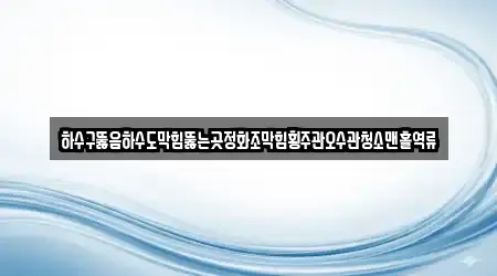 하수구뚫음하수도막힘뚫는곳정화조막힘횡주관오수관청소맨홀역류