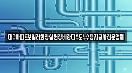 대구아파트보일러화장실천장베란다수도누수탐지공사전문업체