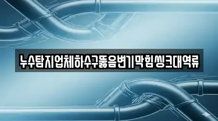 누수탐지업체하수구뚫음변기막힘씽크대역류