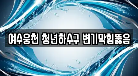 여수웅천 청년하수구 변기막힘뚫음