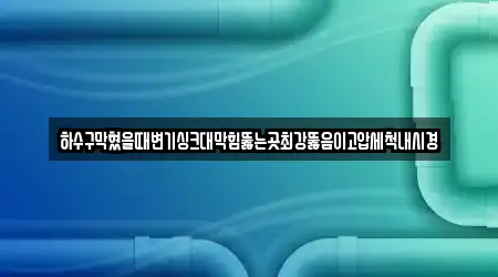 하수구막혔을때변기싱크대막힘뚫는곳최강뚫음이고압세척내시경