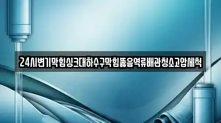 청호동 근처 변기 막힘 전문업체 5곳