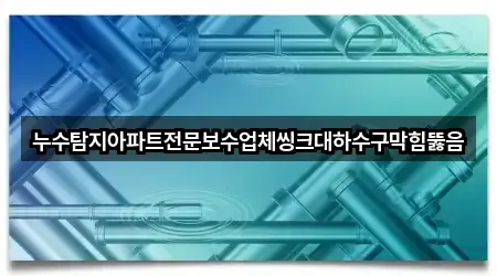 누수탐지아파트전문보수업체씽크대하수구막힘뚫음