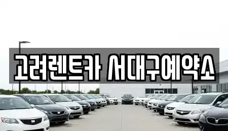 대구 서구 이현동 렌트카 전문 고려렌트카 서대구예약소