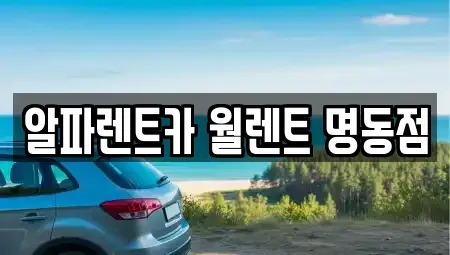 서울특별시 종로구 훈정동 렌트카 전문 알파렌트카 월렌트 명동점